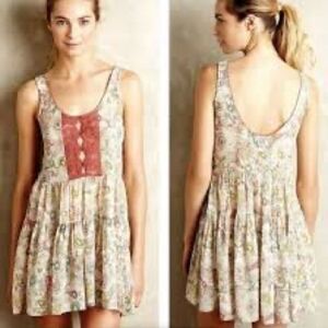 ANTHROPOLOGIE S Flour Wood Western Tiered Babydoll Carina Paisley Floucy Dress